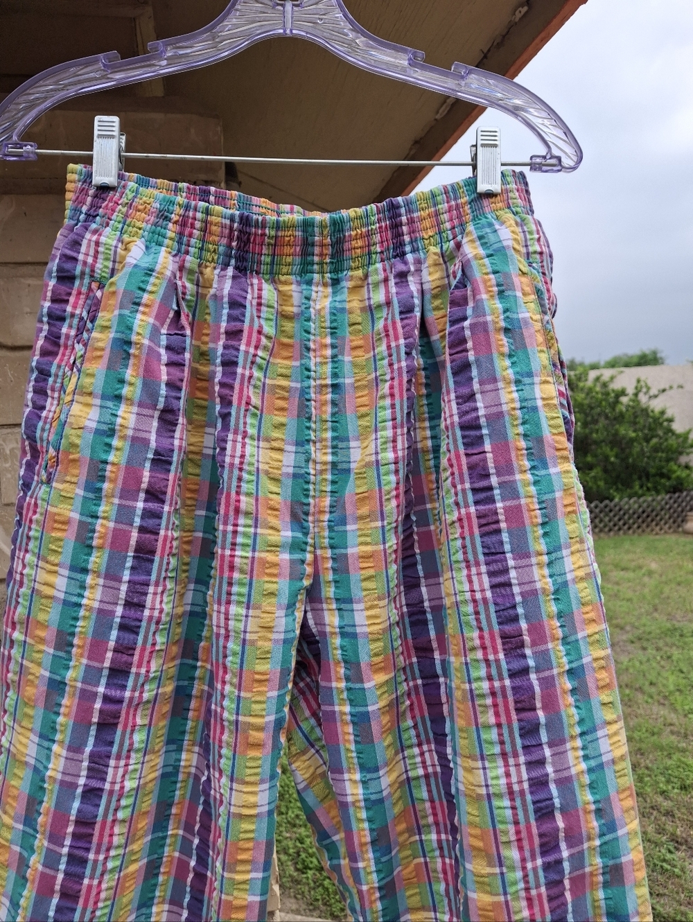 Napa Valley Colorful Plaid Comfort Waist Pull-On Cotton Pants Woman Size Medium - Picture 8 of 16
